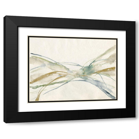 Watercolor Waves II Black Modern Wood Framed Art Print with Double Matting by Goldberger, Jennifer