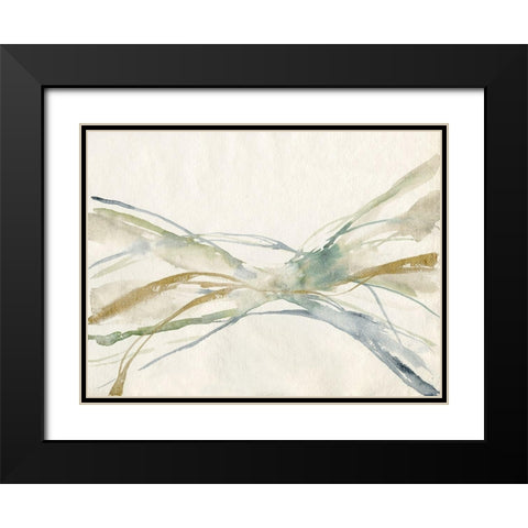 Watercolor Waves II Black Modern Wood Framed Art Print with Double Matting by Goldberger, Jennifer