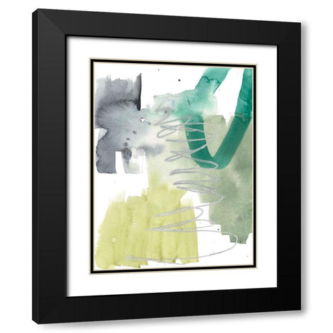 Graffiti Green IV Black Modern Wood Framed Art Print with Double Matting by Goldberger, Jennifer