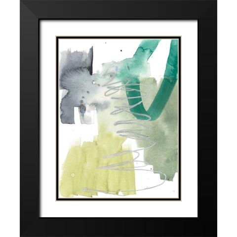 Graffiti Green IV Black Modern Wood Framed Art Print with Double Matting by Goldberger, Jennifer