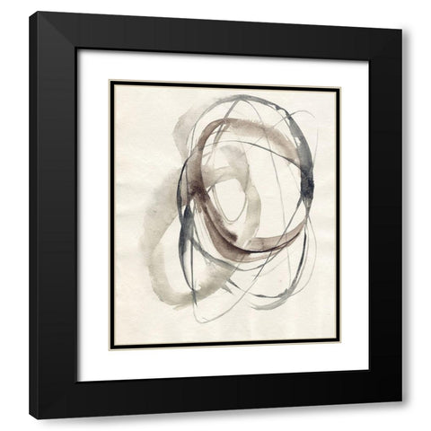 Spiral Hoops I Black Modern Wood Framed Art Print with Double Matting by Goldberger, Jennifer