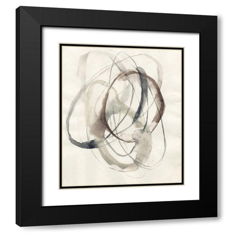 Spiral Hoops II Black Modern Wood Framed Art Print with Double Matting by Goldberger, Jennifer