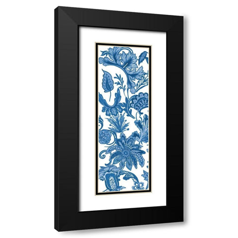 Indigo Chintz V Black Modern Wood Framed Art Print with Double Matting by Wang, Melissa