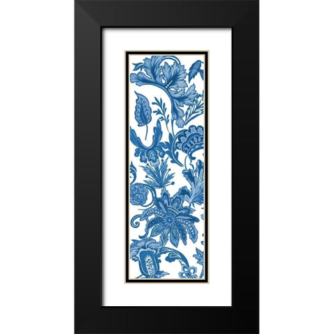 Indigo Chintz V Black Modern Wood Framed Art Print with Double Matting by Wang, Melissa