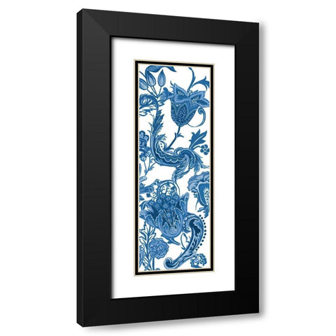 Indigo Chintz VI Black Modern Wood Framed Art Print with Double Matting by Wang, Melissa