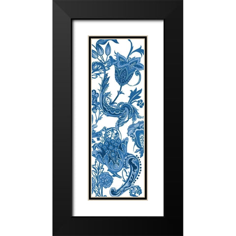 Indigo Chintz VI Black Modern Wood Framed Art Print with Double Matting by Wang, Melissa