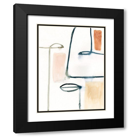 Masque II Black Modern Wood Framed Art Print with Double Matting by Barnes, Victoria