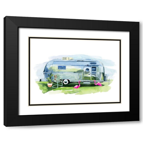 Happy Camper I Black Modern Wood Framed Art Print with Double Matting by Warren, Annie