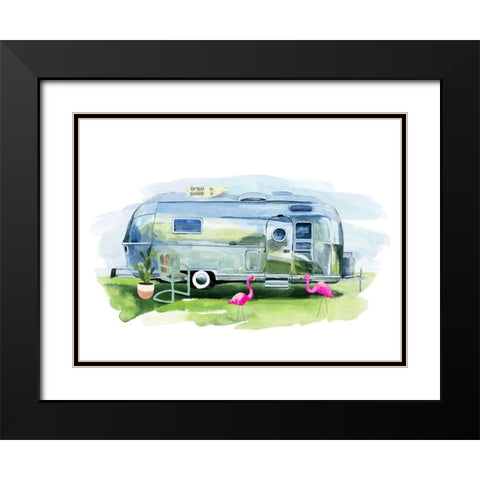 Happy Camper I Black Modern Wood Framed Art Print with Double Matting by Warren, Annie