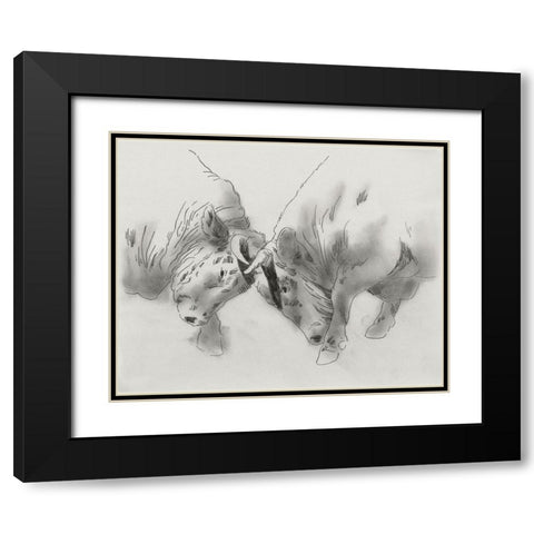 Dust Up II Black Modern Wood Framed Art Print with Double Matting by Green, Jacob