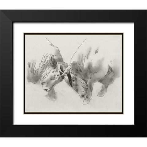 Dust Up II Black Modern Wood Framed Art Print with Double Matting by Green, Jacob