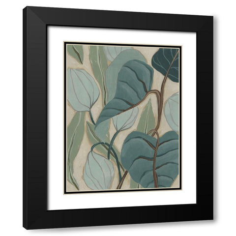 Slate Palms I Black Modern Wood Framed Art Print with Double Matting by Vess, June Erica