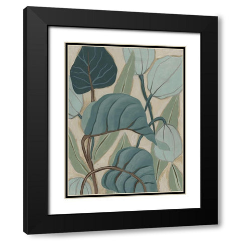 Slate Palms II Black Modern Wood Framed Art Print with Double Matting by Vess, June Erica