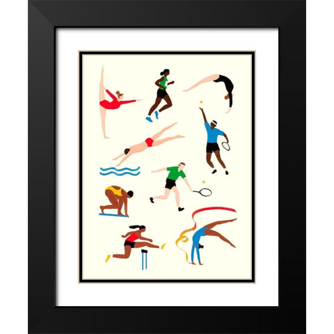 Olympians II Black Modern Wood Framed Art Print with Double Matting by Barnes, Victoria