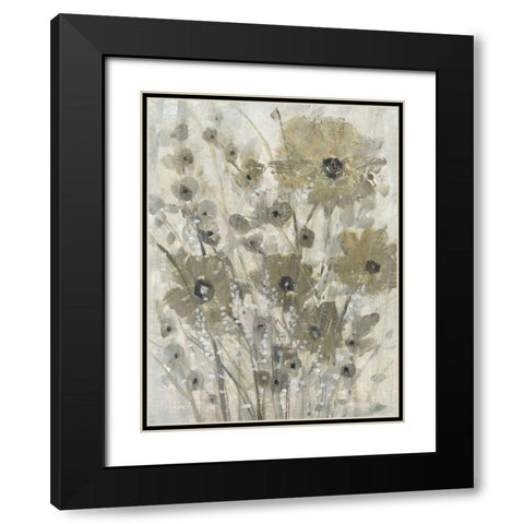 Shimmering Flowers I Black Modern Wood Framed Art Print with Double Matting by OToole, Tim