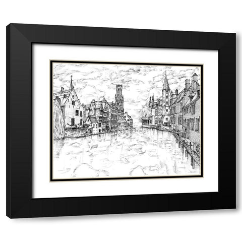 European Vacation in BandW I Black Modern Wood Framed Art Print with Double Matting by Wang, Melissa