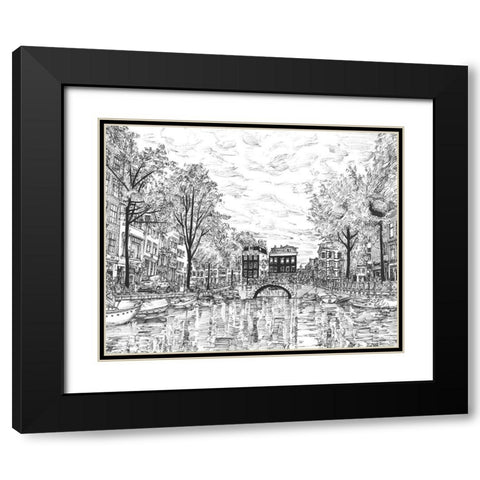 European Vacation in BandW II Black Modern Wood Framed Art Print with Double Matting by Wang, Melissa