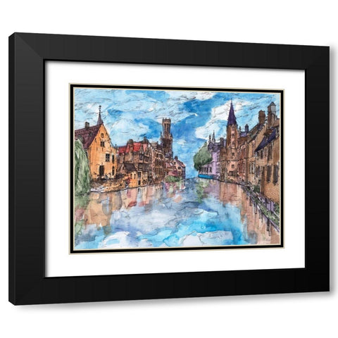 Trip to Europe I Black Modern Wood Framed Art Print with Double Matting by Wang, Melissa