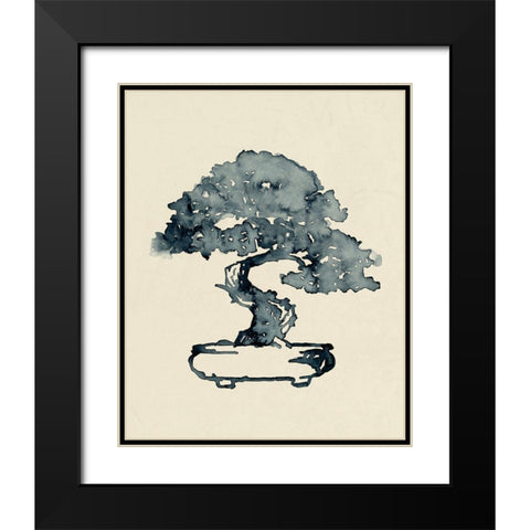 Indigo Bonsai I Black Modern Wood Framed Art Print with Double Matting by Green, Jacob
