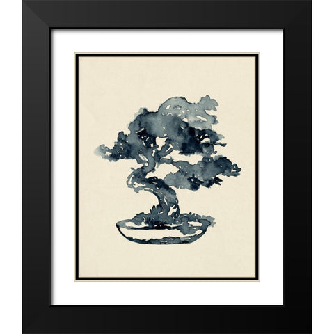 Indigo Bonsai IV Black Modern Wood Framed Art Print with Double Matting by Green, Jacob