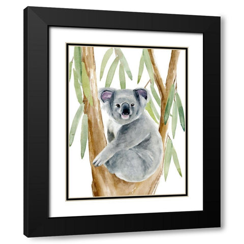 Woodland Koala II Black Modern Wood Framed Art Print with Double Matting by Warren, Annie
