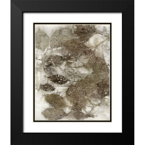 Dogwood Leaves I Black Modern Wood Framed Art Print with Double Matting by Phillips, Kathryn