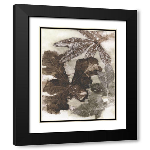 Oak Leaves Black Modern Wood Framed Art Print with Double Matting by Phillips, Kathryn