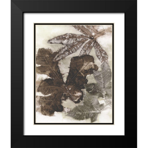 Oak Leaves Black Modern Wood Framed Art Print with Double Matting by Phillips, Kathryn