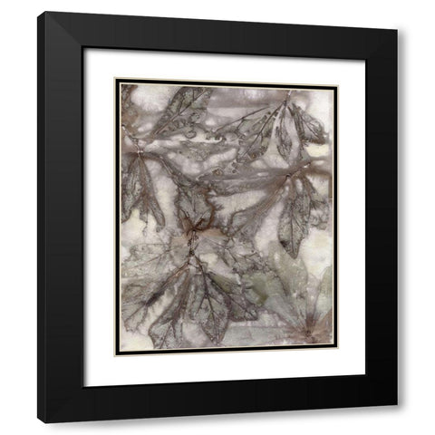 Water Oak Leaves Black Modern Wood Framed Art Print with Double Matting by Phillips, Kathryn