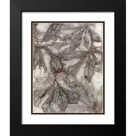 Water Oak Leaves Black Modern Wood Framed Art Print with Double Matting by Phillips, Kathryn