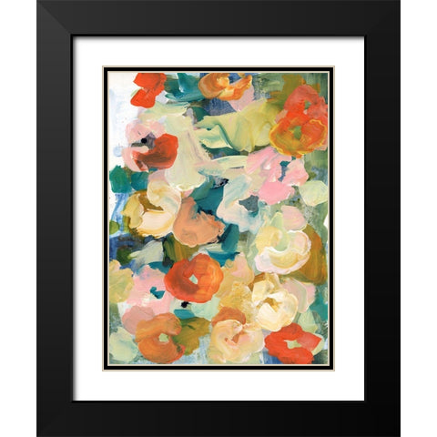 Country Flowers II Black Modern Wood Framed Art Print with Double Matting by Fuchs, Jodi