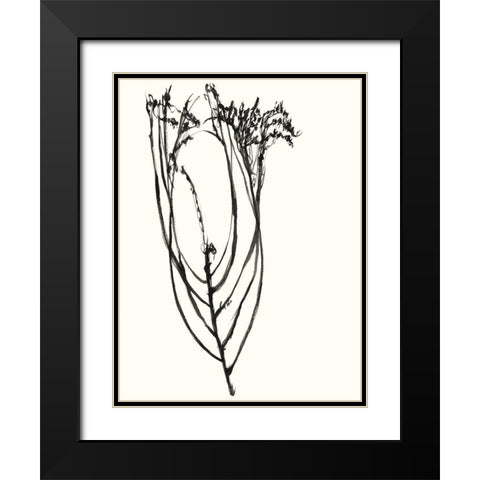 Naive Flower Sketch I Black Modern Wood Framed Art Print with Double Matting by Goldberger, Jennifer