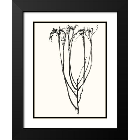 Naive Flower Sketch II Black Modern Wood Framed Art Print with Double Matting by Goldberger, Jennifer