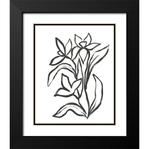 Jonquil Gesture II Black Modern Wood Framed Art Print with Double Matting by Vess, June Erica