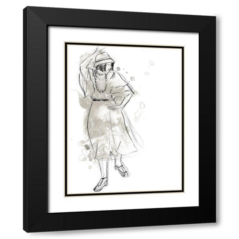 Charleston Dancers II Black Modern Wood Framed Art Print with Double Matting by Vess, June Erica