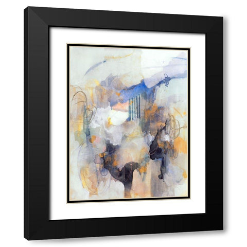 Watercolor Tatter IV Black Modern Wood Framed Art Print with Double Matting by Barnes, Victoria