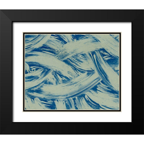 Textures in Blue I Black Modern Wood Framed Art Print with Double Matting by Baxter Mill Archive