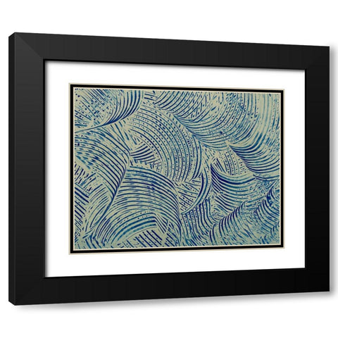 Textures in Blue V Black Modern Wood Framed Art Print with Double Matting by Baxter Mill Archive