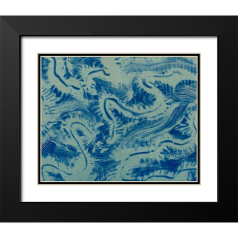 Textures in Blue VII Black Modern Wood Framed Art Print with Double Matting by Baxter Mill Archive