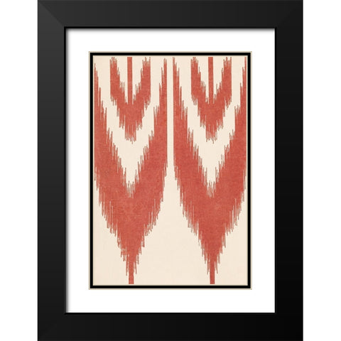 Flame Stitch Motif I Black Modern Wood Framed Art Print with Double Matting by Baxter Mill Archive