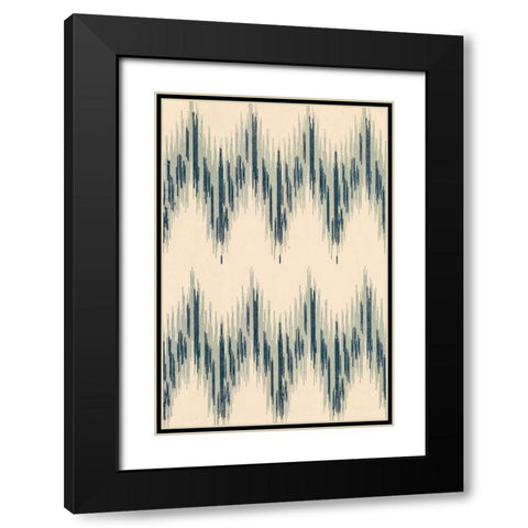Flame Stitch Motif II Black Modern Wood Framed Art Print with Double Matting by Baxter Mill Archive