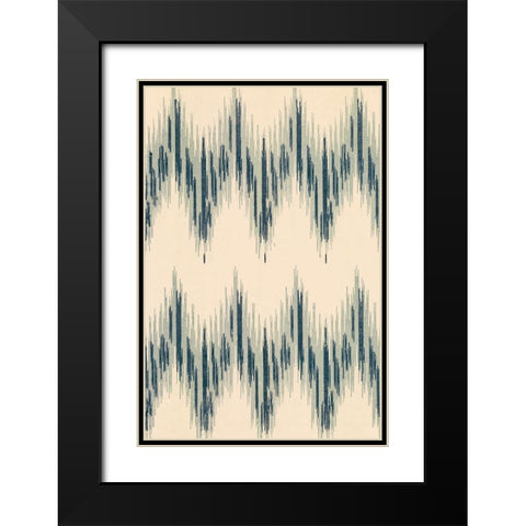 Flame Stitch Motif II Black Modern Wood Framed Art Print with Double Matting by Baxter Mill Archive