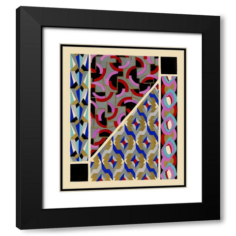 Art Deco Designs II Black Modern Wood Framed Art Print with Double Matting by Baxter Mill Archive