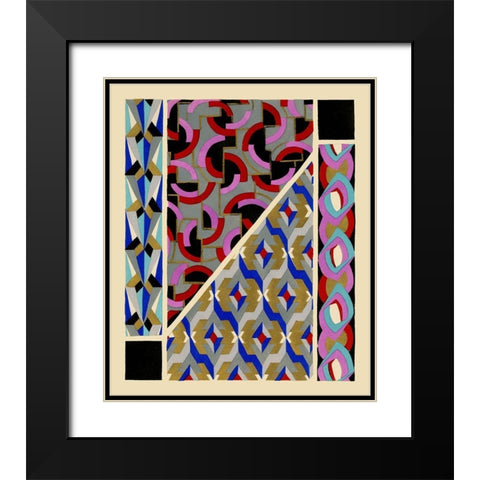 Art Deco Designs II Black Modern Wood Framed Art Print with Double Matting by Baxter Mill Archive