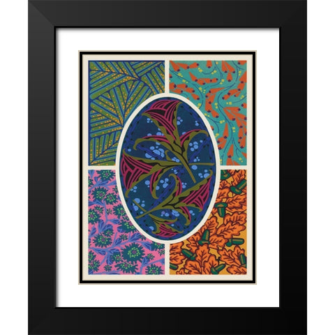 Art Deco Florals II Black Modern Wood Framed Art Print with Double Matting by Baxter Mill Archive