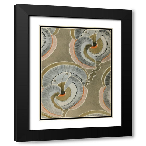 Delicate Deco Pattern V Black Modern Wood Framed Art Print with Double Matting by Baxter Mill Archive