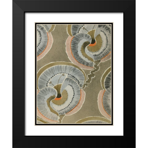 Delicate Deco Pattern V Black Modern Wood Framed Art Print with Double Matting by Baxter Mill Archive