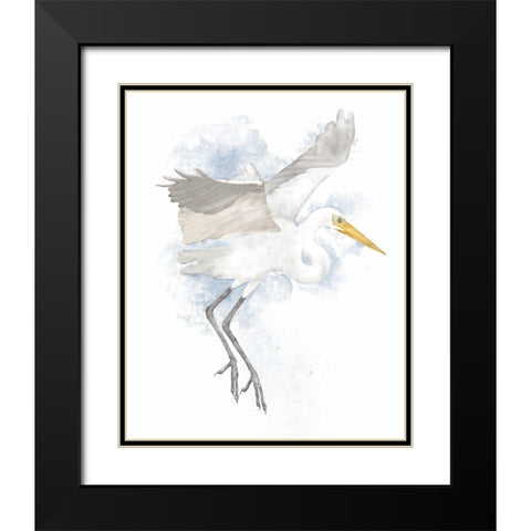 Coastal Heron II Black Modern Wood Framed Art Print with Double Matting by Reynolds, Jade