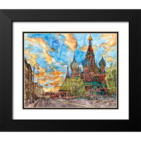 Russia Temple I Black Modern Wood Framed Art Print with Double Matting by Wang, Melissa