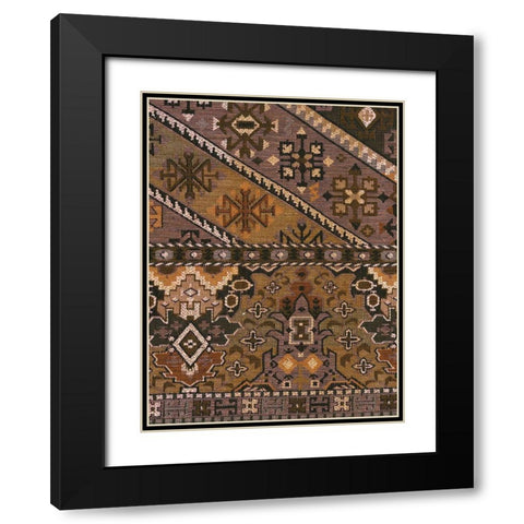 Kilim Detail II Black Modern Wood Framed Art Print with Double Matting by Baxter Mill Archive